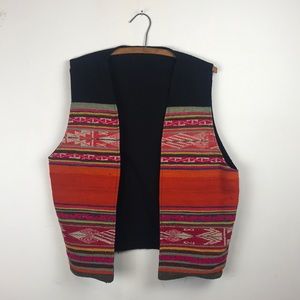 Vintage 1980 Bohemian Folk Vest